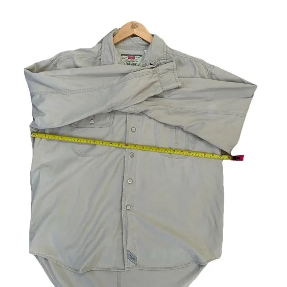 Levis VTG 90s Men L Metal Buttons Up Shirt Tactical Canvas Two Horse - Picture 10 of 11